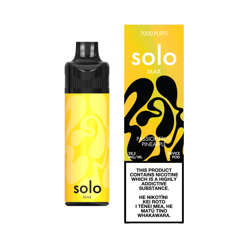 solo max pod kit 7000 puffs passionfruit pineapple prefilled pod device solo 632978