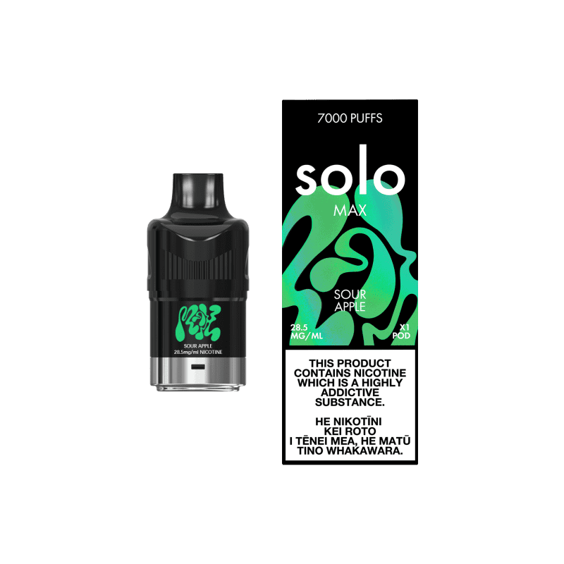 solo max pod sour apple prefilled replacement pod solo 459777